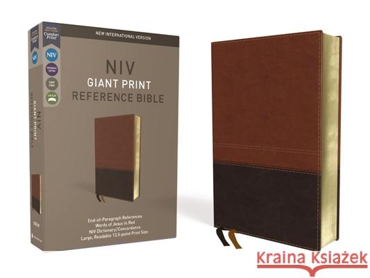 NIV, Reference Bible, Giant Print, Imitation Leather, Brown, Red Letter Edition, Comfort Print Zondervan 9780310449508 Zondervan - książka