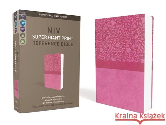 NIV, Super Giant Print Reference Bible, Giant Print, Imitation Leather, Pink, Red Letter Edition Zondervan 9780310445944 Zondervan - książka