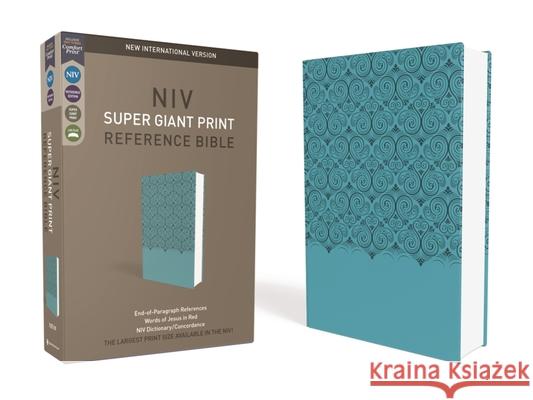 NIV, Super Giant Print Reference Bible, Imitation Leather, Blue, Red Letter Edition Zondervan 9780310449386 Zondervan - książka