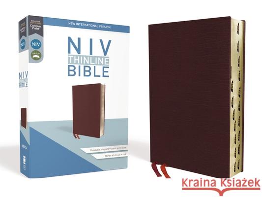 NIV, Thinline Bible, Bonded Leather, Burgundy, Indexed, Red Letter Edition Zondervan 9780310448808 Zondervan - książka