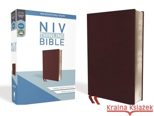 NIV, Thinline Bible, Bonded Leather, Burgundy, Red Letter Edition Zondervan 9780310448792 Zondervan - książka