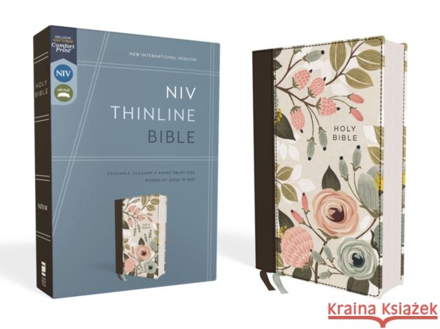 Niv, Thinline Bible, Cloth Over Board, Floral, Red Letter Edition, Comfort Print  9780310108825 Zondervan - książka