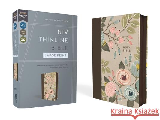 Niv, Thinline Bible, Large Print, Leathersoft, Floral, Zippered, Red Letter, Comfort Print Zondervan 9780310465034 Zondervan - książka