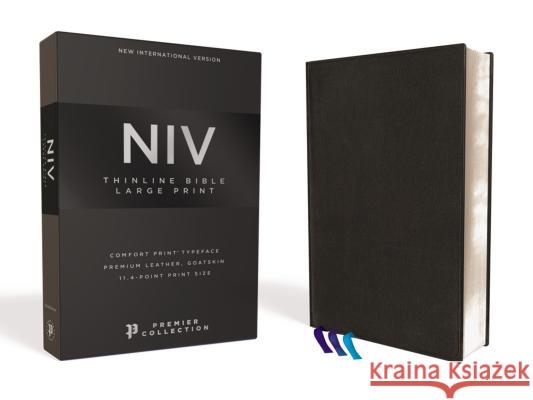 Niv, Thinline Bible, Large Print, Premium Leather, Goatskin, Black, Premier Collection, Comfort Print Zondervan 9780310450894 Zondervan - książka