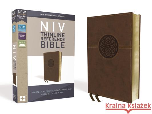 NIV, Thinline Reference Bible, Imitation Leather, Brown, Red Letter Edition, Comfort Print Zondervan 9780310449706 Zondervan - książka