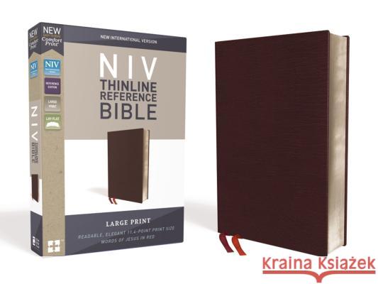 NIV, Thinline Reference Bible, Large Print, Bonded Leather, Burgundy, Red Letter Edition, Comfort Print Zondervan 9780310449560 Zondervan - książka