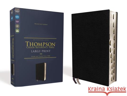 Niv, Thompson Chain-Reference Bible, Large Print, European Bonded Leather, Black, Thumb Indexed, Red Letter, Comfort Print Frank Charles Thompson 9780310459774 Zondervan - książka