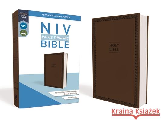 NIV, Value Thinline Bible, Imitation Leather, Brown Zondervan 9780310448464 Zondervan - książka