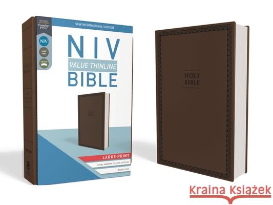 NIV, Value Thinline Bible, Large Print, Imitation Leather, Brown Zondervan 9780310448532 Zondervan - książka