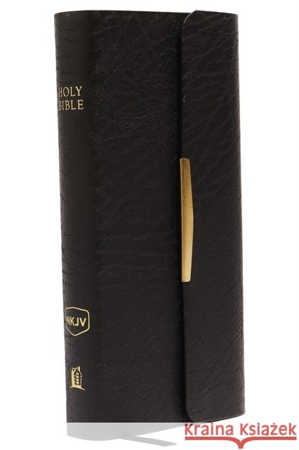 NKJV, Checkbook Bible, Compact, Bonded Leather, Black, Wallet Style, Red Letter: Holy Bible, New King James Version Thomas Nelson 9780840785404 Nelson Bibles - książka