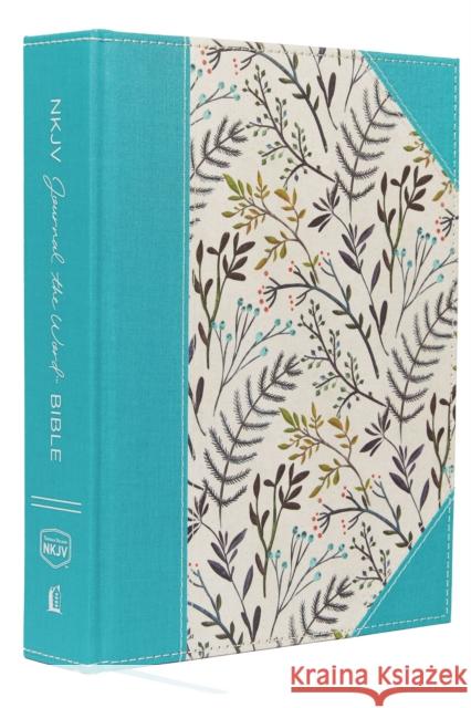 NKJV, Journal the Word Bible, Large Print, Blue Floral Cloth, Red Letter Edition: Reflect, Journal, or Create Art Next to Your Favorite Verses  9780718090913 Thomas Nelson - książka