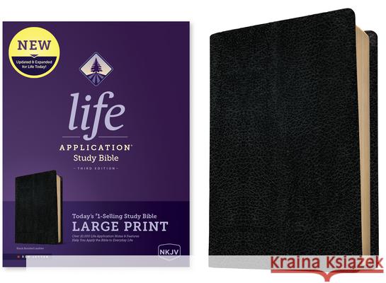 NKJV Life Application Study Bible, Third Edition, Large Print (Red Letter, Bonded Leather, Black) Tyndale 9781496452092 Tyndale House Publishers - książka