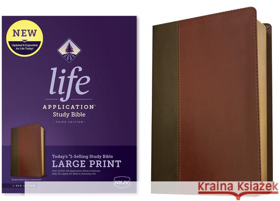 NKJV Life Application Study Bible, Third Edition, Large Print (Red Letter, Leatherlike, Brown/Mahogany) Tyndale 9781496452054 Tyndale House Publishers - książka