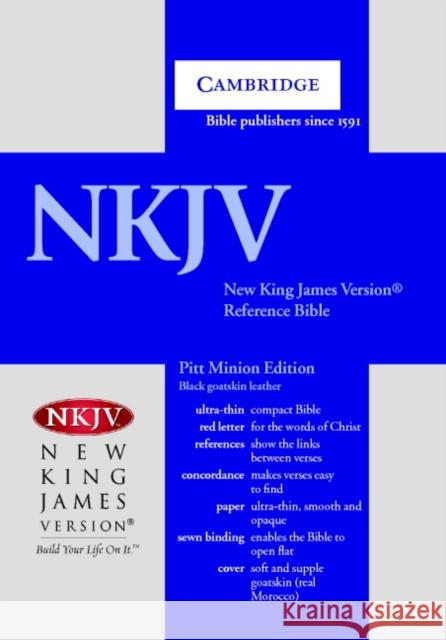 NKJV Pitt Minion Reference Bible, Black Goatskin Leather, Red-letter Text, NK446:XR  9780521706216 Cambridge University Press - książka