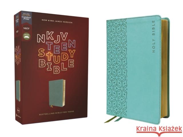 NKJV, Teen Study Bible, Leathersoft, Teal, Comfort Print  9780310460886 Zondervan - książka