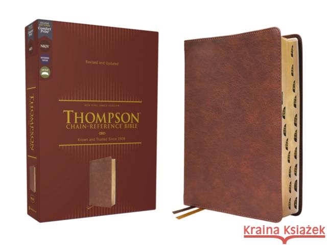 NKJV, Thompson Chain-Reference Bible, Leathersoft, Brown, Red Letter, Thumb Indexed, Comfort Print  9780310459422 Zondervan - książka
