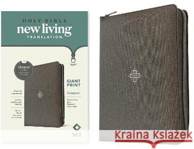 NLT Compact Giant Print Zipper Bible, Filament-Enabled Edition, Zipper (Red Letter, Leatherlike, Woven Cross Gray) Tyndale 9781496480101 Tyndale House Publishers - książka