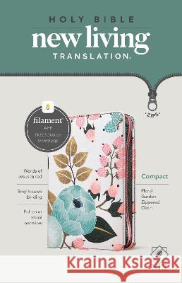 NLT Compact Zipper Bible, Filament Enabled Edition (Red Letter, Cloth, Floral Garden) Tyndale 9781496455505 Tyndale House Publishers - książka