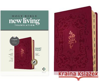 NLT Giant Print Bible, Filament-Enabled Edition (Leatherlike, Cranberry Flourish, Indexed, Red Letter) Tyndale 9781496482303 Tyndale House Publishers - książka