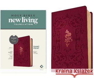 NLT Giant Print Bible, Filament-Enabled Edition (Leatherlike, Cranberry Flourish, Red Letter) Tyndale 9781496482297 Tyndale House Publishers - książka