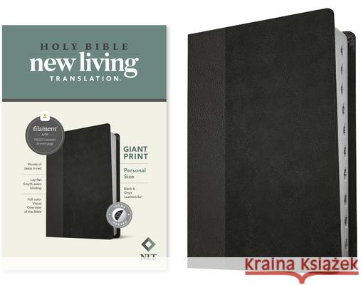 NLT Personal Size Giant Print Bible, Filament Enabled Edition (Red Letter, Leatherlike, Black/Onyx, Indexed) Tyndale 9781496445292 Tyndale House Publishers - książka