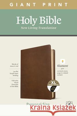 NLT Personal Size Giant Print Bible, Filament Enabled Edition (Red Letter, Leatherlike, Rustic Brown, Indexed) Tyndale 9781496445285 Tyndale House Publishers - książka