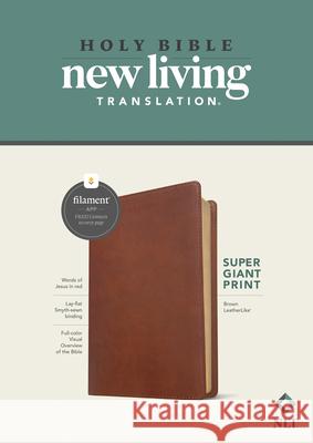 NLT Super Giant Print Bible, Filament Enabled Edition (Red Letter, Leatherlike, Brown) Tyndale 9781496458100 Tyndale House Publishers - książka