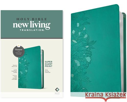 NLT Super Giant Print Bible, Filament Enabled Edition (Red Letter, Leatherlike, Peony Rich Teal) Tyndale 9781496458117 Tyndale House Publishers - książka