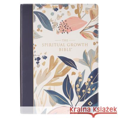 Nlt, the Spiritual Growth Bible Faux Leather, Navy with Leaves Christian Art Gifts 9780638004120 Christian Art Publishers - książka