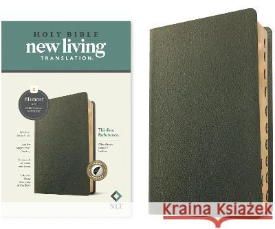 NLT Thinline Reference Bible, Filament Enabled Edition (Red Letter, Genuine Leather, Olive Green, Indexed) Tyndale 9781496474148 Tyndale House Publishers - książka