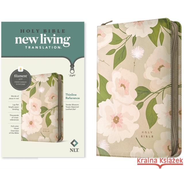 NLT Thinline Reference Zipper Bible, Filament Enabled (Leatherlike, Tender Blossom Taupe, Red Letter) Tyndale 9781496489906 Tyndale House Publishers - książka