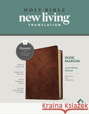 NLT Wide Margin Bible, Filament Enabled Edition (Red Letter, Leatherlike, Dark Brown Palm) Tyndale 9781496458971 Tyndale House Publishers - książka