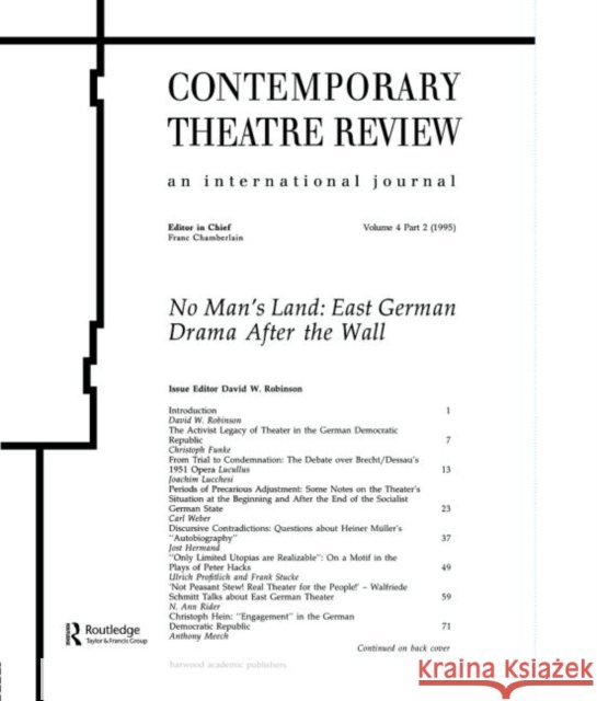 No Man's Land David W. Robinson David W. Robinson  9783718657865 Taylor & Francis - książka