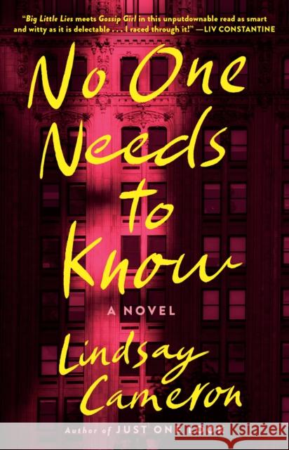 No One Needs to Know Lindsay Cameron 9780593159101 Random House USA Inc - książka