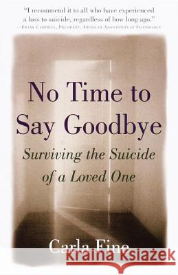 No Time to Say Goodbye: Surviving the Suicide of a Loved One Carla Fine 9780385485517 Main Street Books - książka