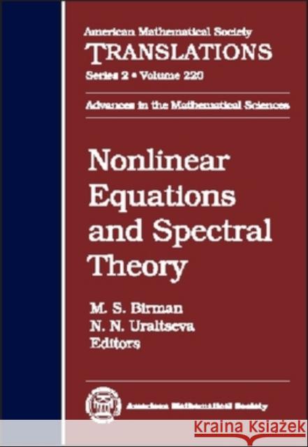 Nonlinear Equations and Spectral Theory  9780821842096 AMERICAN MATHEMATICAL SOCIETY - książka
