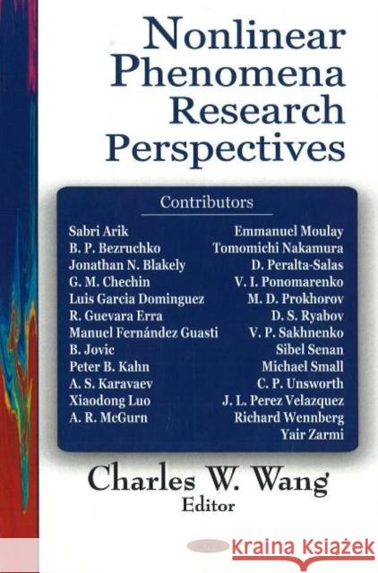 Nonlinear Phenomena Research Perspectives Charles W Wang 9781600215209 Nova Science Publishers Inc - książka