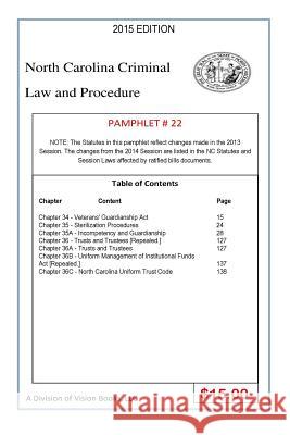 North Carolina Criminal Law and Procedure-Pamphlet 22 Tony River 9781502598684 Createspace Independent Publishing Platform - książka