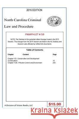 North Carolina Criminal Law and Procedure-Pamphlet 59 Tony River 9781502934376 Createspace Independent Publishing Platform - książka