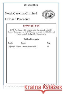 North Carolina Criminal Law and Procedure-Pamphlet 66 Tony River 9781502990396 Createspace Independent Publishing Platform - książka