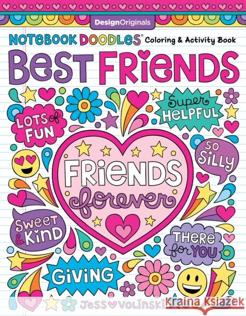 Notebook Doodles Best Friends Jess Volinksi 9781497204454 Design Originals - książka
