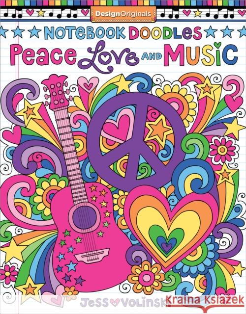 Notebook Doodles Peace, Love, and Music: Coloring & Activity Book Jess Volinski 9781497200180 Design Originals - książka