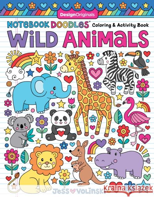 Notebook Doodles Wild Animals: Coloring & Activity Book Jess Volinski 9781497205451 Design Originals - książka