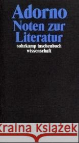 Noten zur Literatur Adorno, Theodor W. Adorno, Theodor W. Tiedemann, Rolf 9783518293119 Suhrkamp - książka