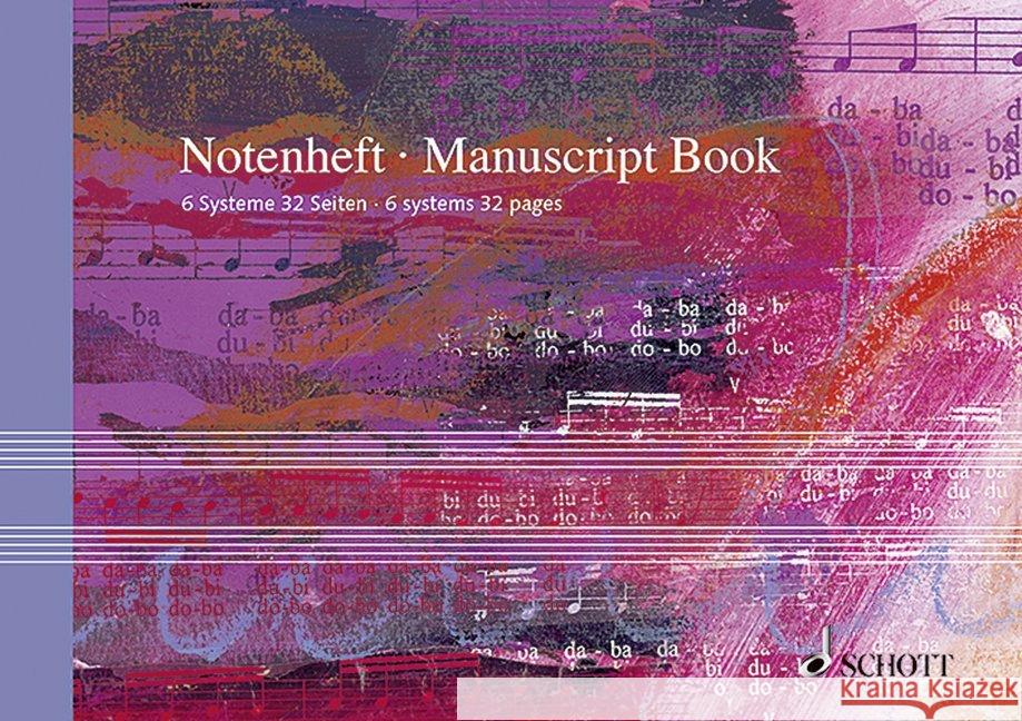 Notenheft (DIN A5 quer),  6 Systeme : 32 Seiten, 16 Blatt  9783795714543 Schott Music, Mainz - książka