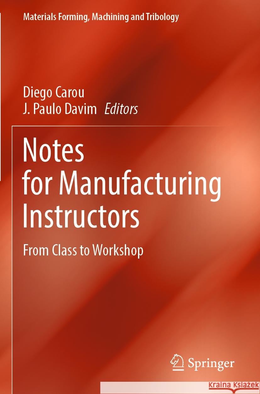Notes for Manufacturing Instructors  9783031484704 Springer Nature Switzerland - książka