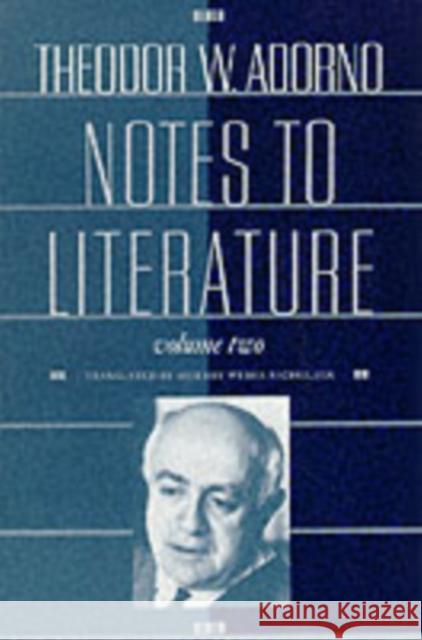 Notes to Literature Theodor Wiesengrund Adorno Rolf Tiedemann Shierry Weber Nicholsen 9780231069137 Columbia University Press - książka