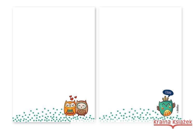 Notizblock-Set Eulen (für Kinder) : 2er Set, DIN A6 je 25 Blatt  4260615911320 dabelino - książka