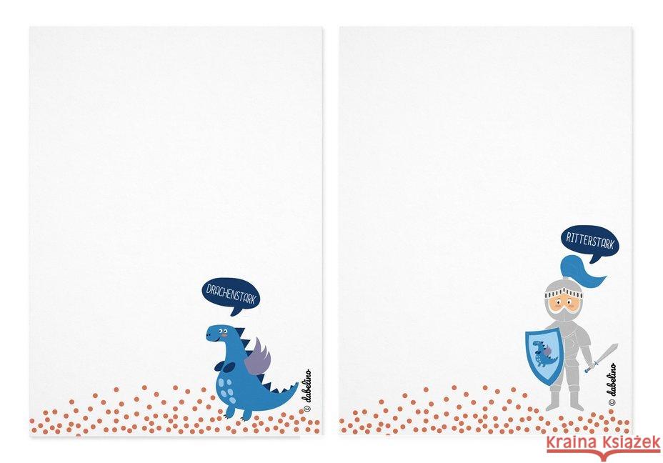 Notizblock-Set Ritter (für Kinder) : 2er Set, DIN A6 je 25 Blatt  4260615911351 dabelino - książka