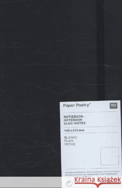 Notizbuch A5 Schwarz, blanko  4051271080853 RICO-Design tap - książka